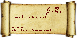 Jovián Roland névjegykártya